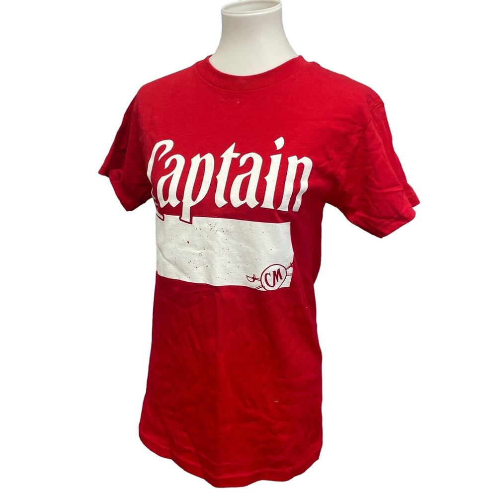 New Captain Morgan Mens Medium 100% Cotton Short Sleeve Crew Neck Tee Shirt